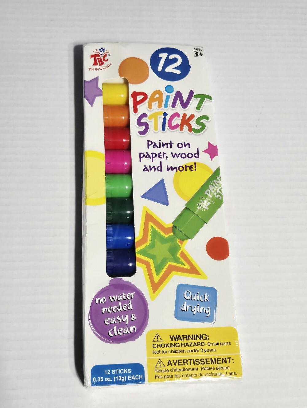 12 Washable Paint Sticks Set | 12 Colors | No Water Needed | Kids Arts & Crafts